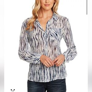 Vince Camuto Energized Classic Sophisticated Silhouette in a Bold Print Shirt